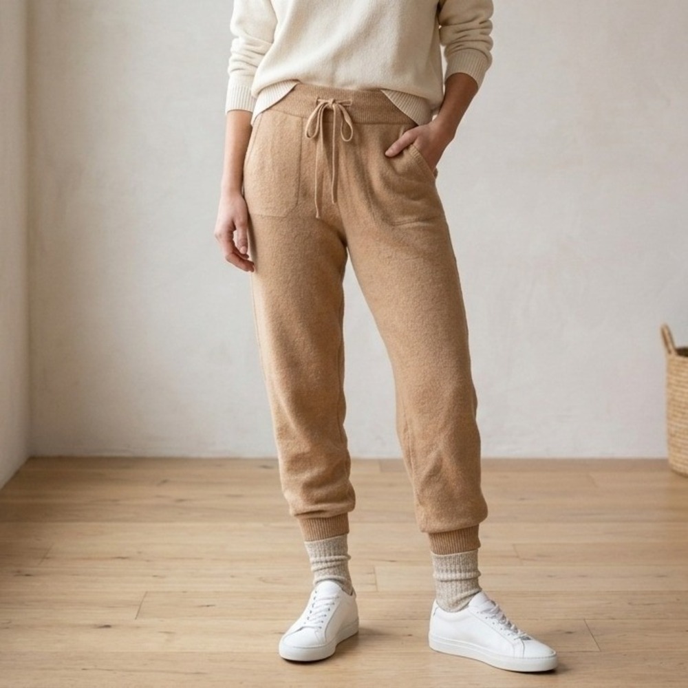 Le Bon Shoppe Nanette Sweater Pants Womens Medium Camel Merino Cashmere Knit